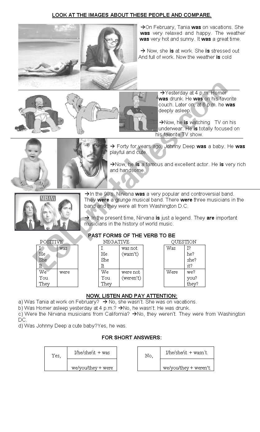 Slide for past simple tense worksheet