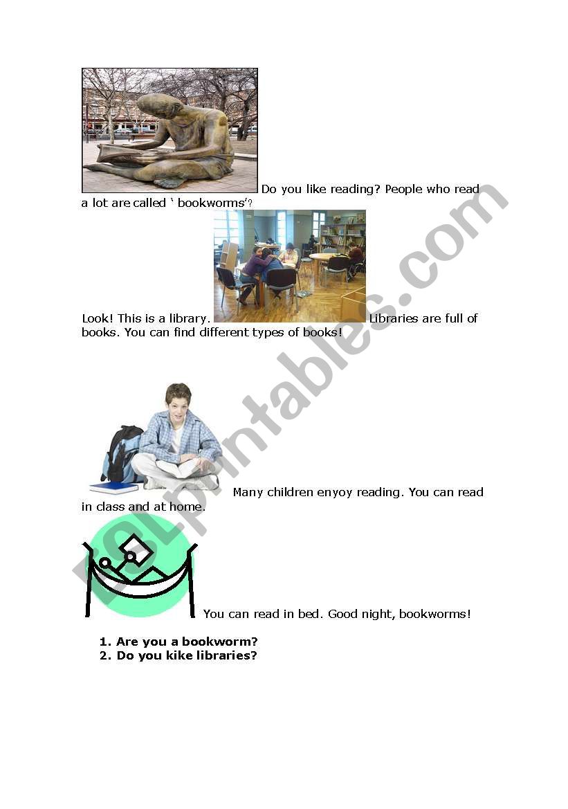 bookworms worksheet