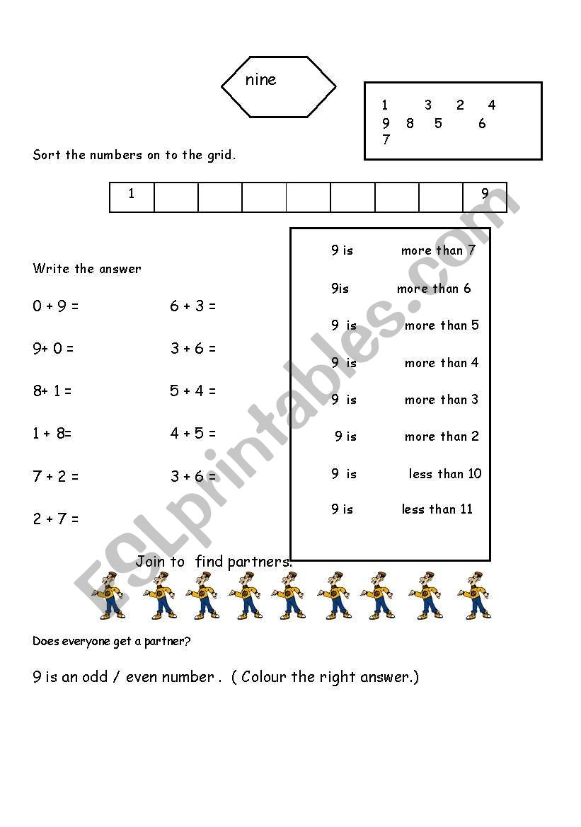 Nine  worksheet