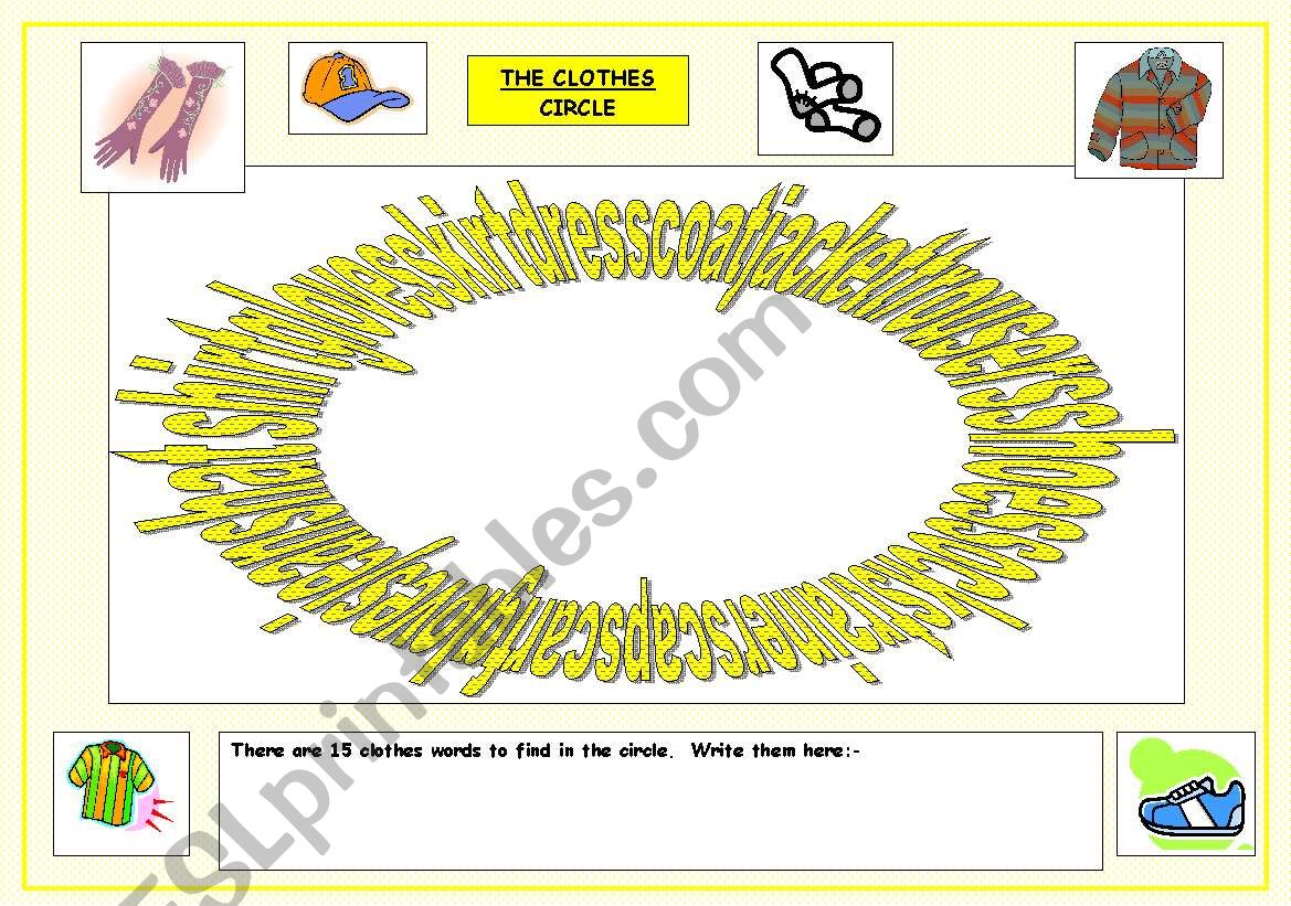 The Clothes Circle worksheet