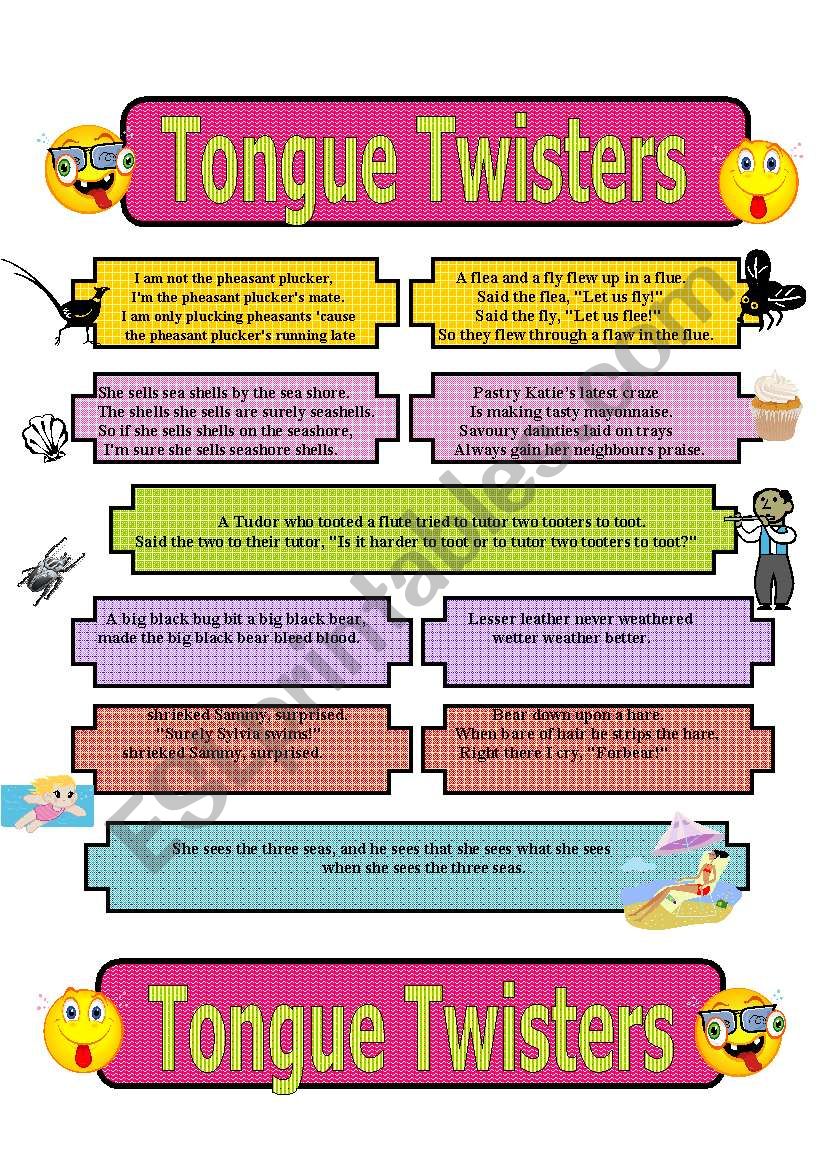 Tongue Twisters worksheet