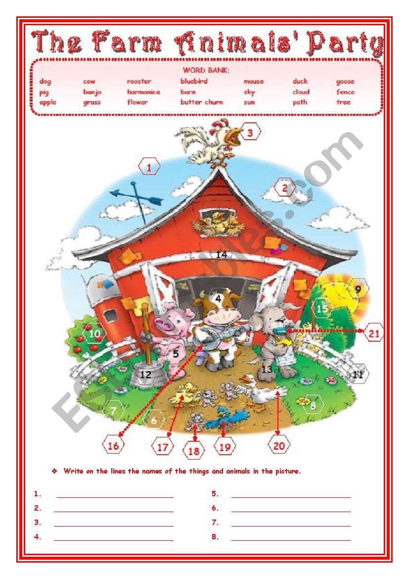 THE FARM ANIMALSÂ´ PARTY   2 pages