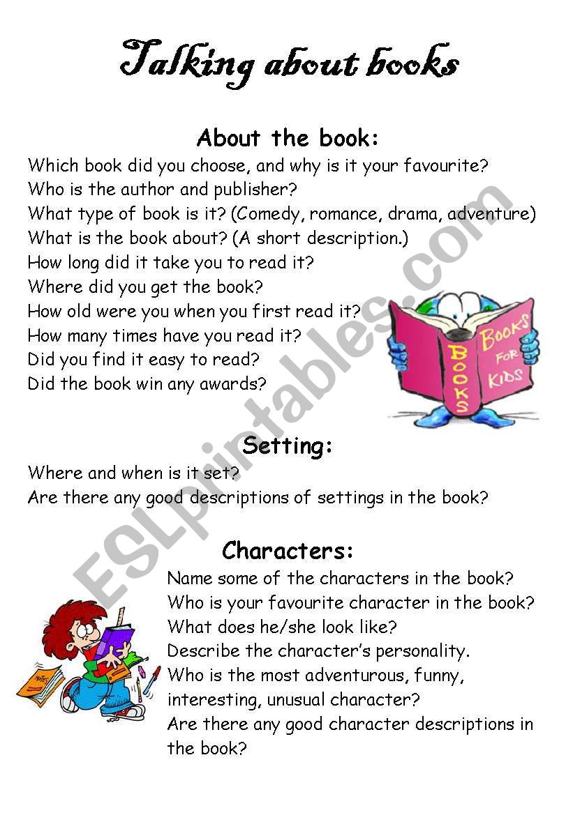 Talking About Books worksheet