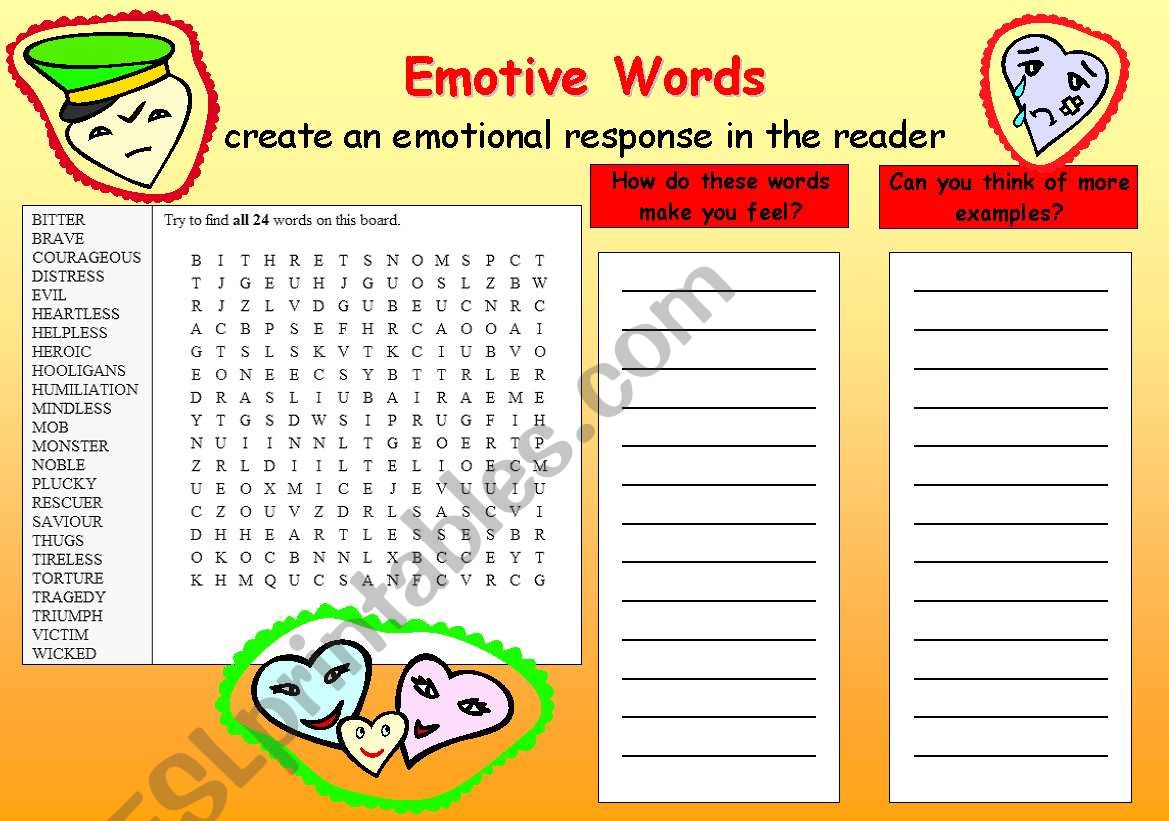 Emotive Words worksheet