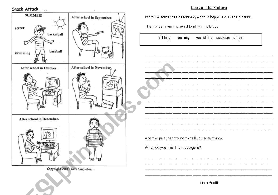 Describing a picture. worksheet