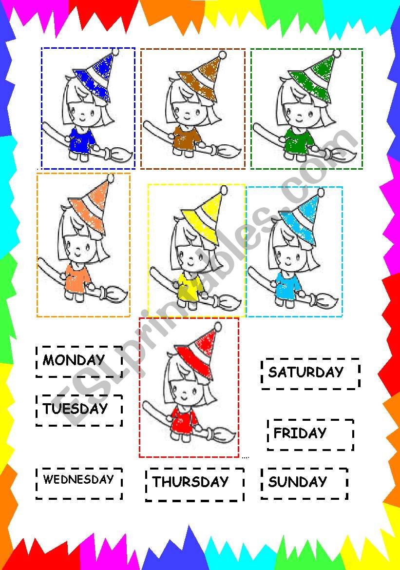 WITH DAYS OF THE WEEK-MINI FLASHCARD