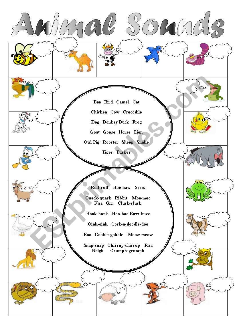 Animal Sounds Matching! worksheet