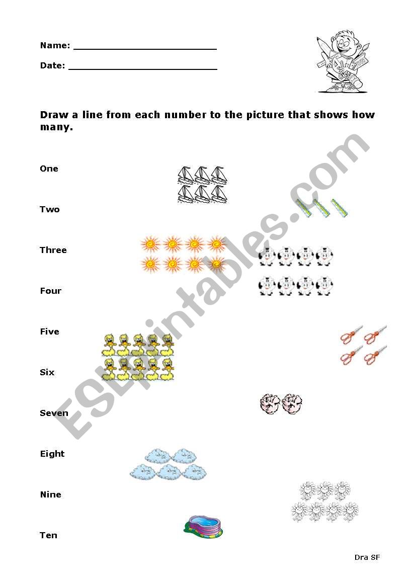 Match the numbers worksheet