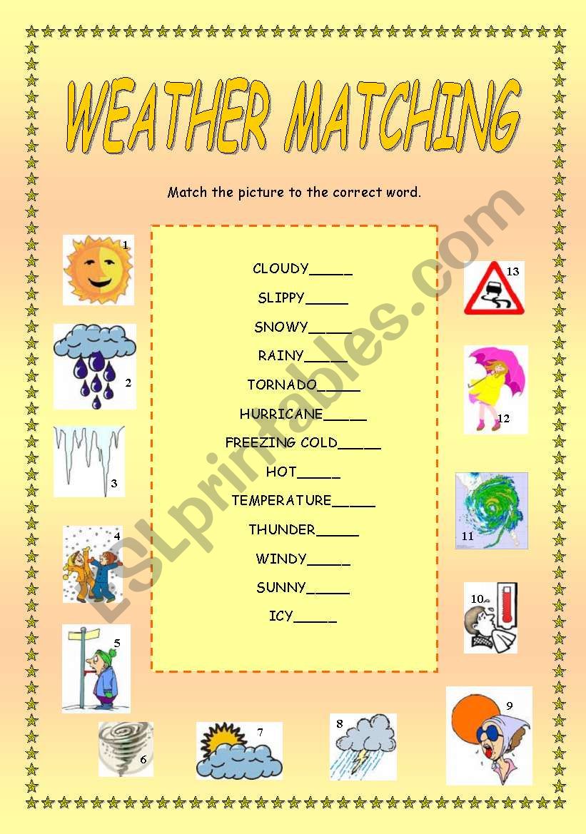 WEATHER MATCHING worksheet