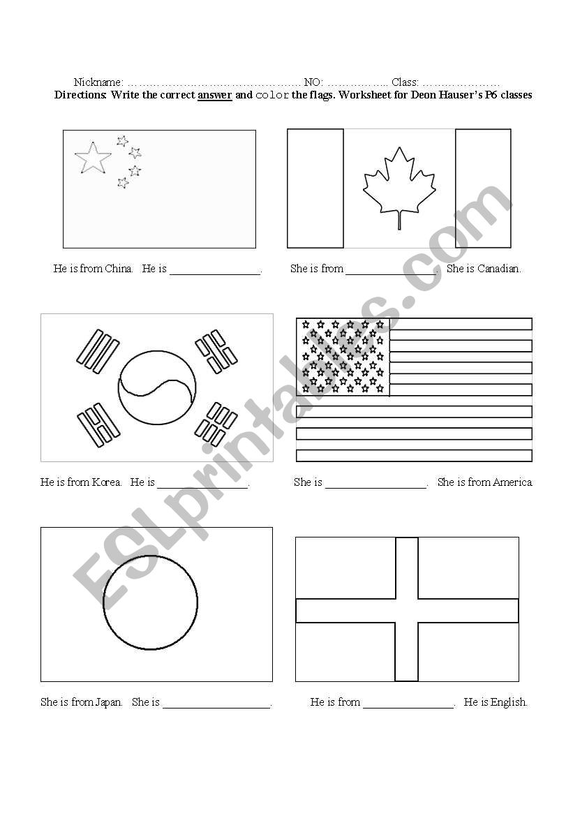 Countries - Flags and Nationalities