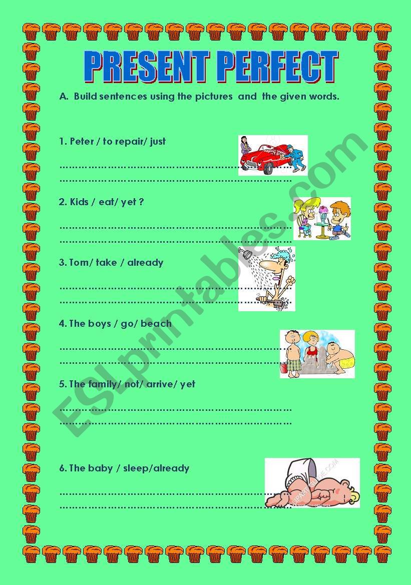 present perfect worksheet