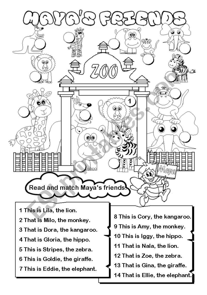 Mayas friends (this / that) worksheet