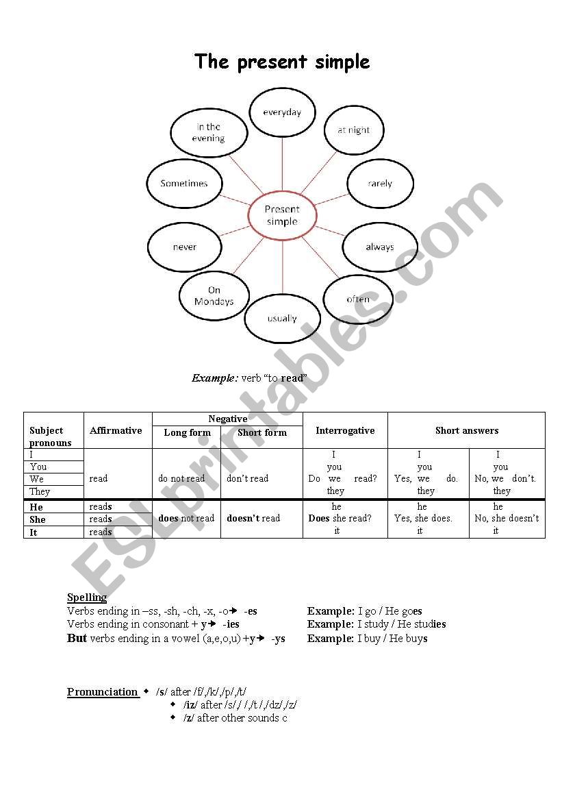 the present simple worksheet