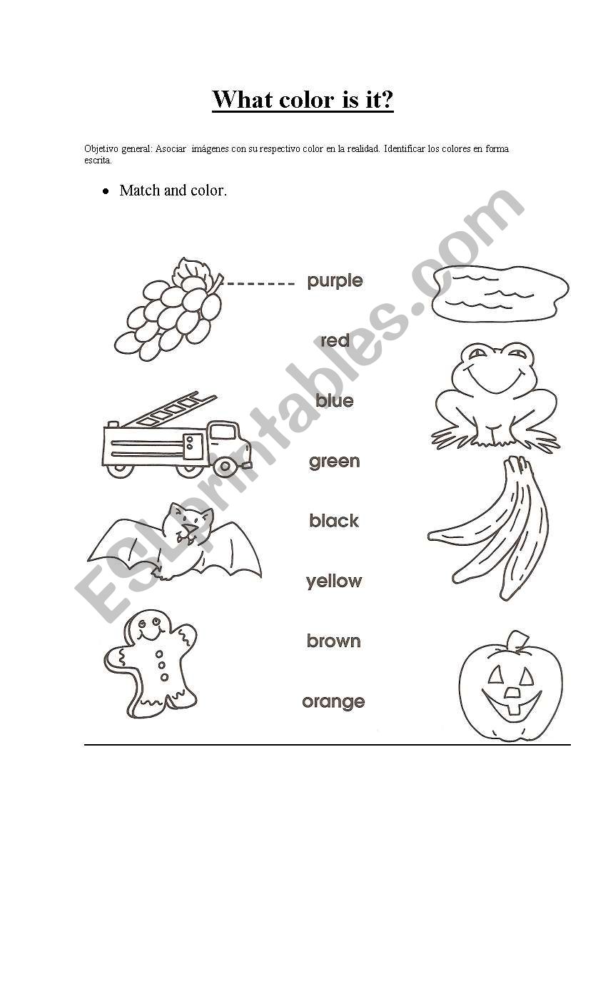 What colour is it? worksheet