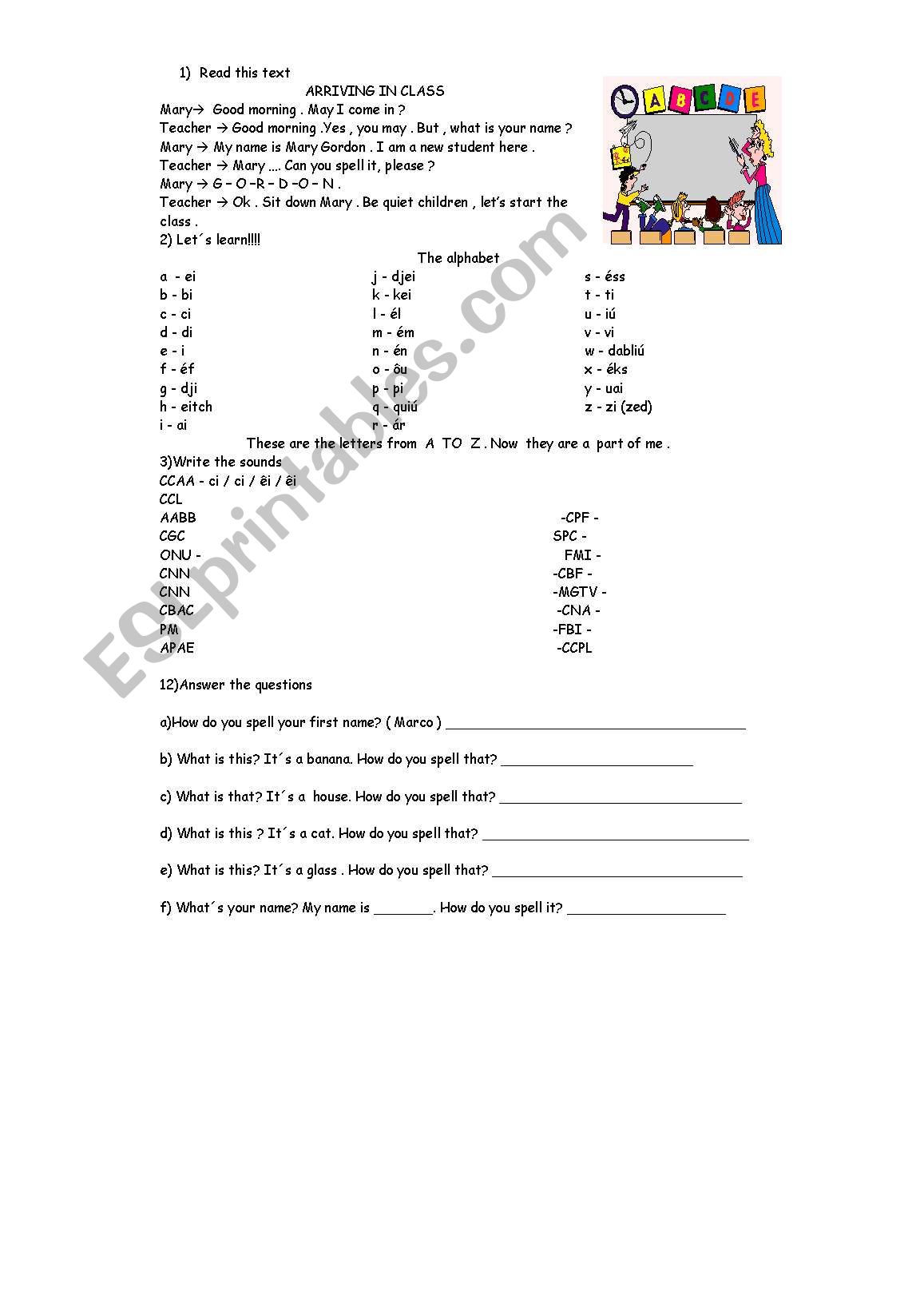 the alphabet  worksheet