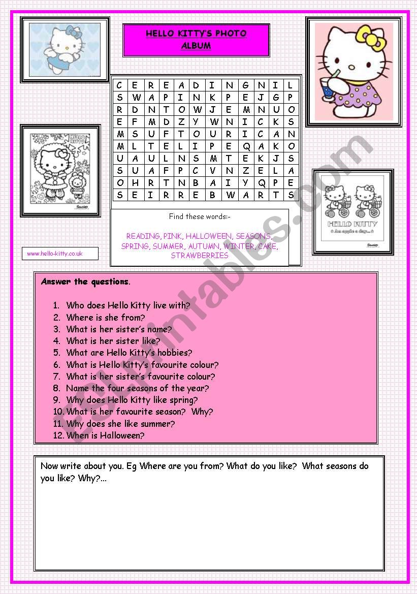 Hello KittyÂ´s Photo Album (2 of 2)  Exercises