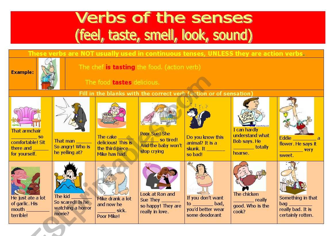 verbs-of-the-senses-feel-look-smell-taste-sound-esl-worksheet-by-luisaluisa