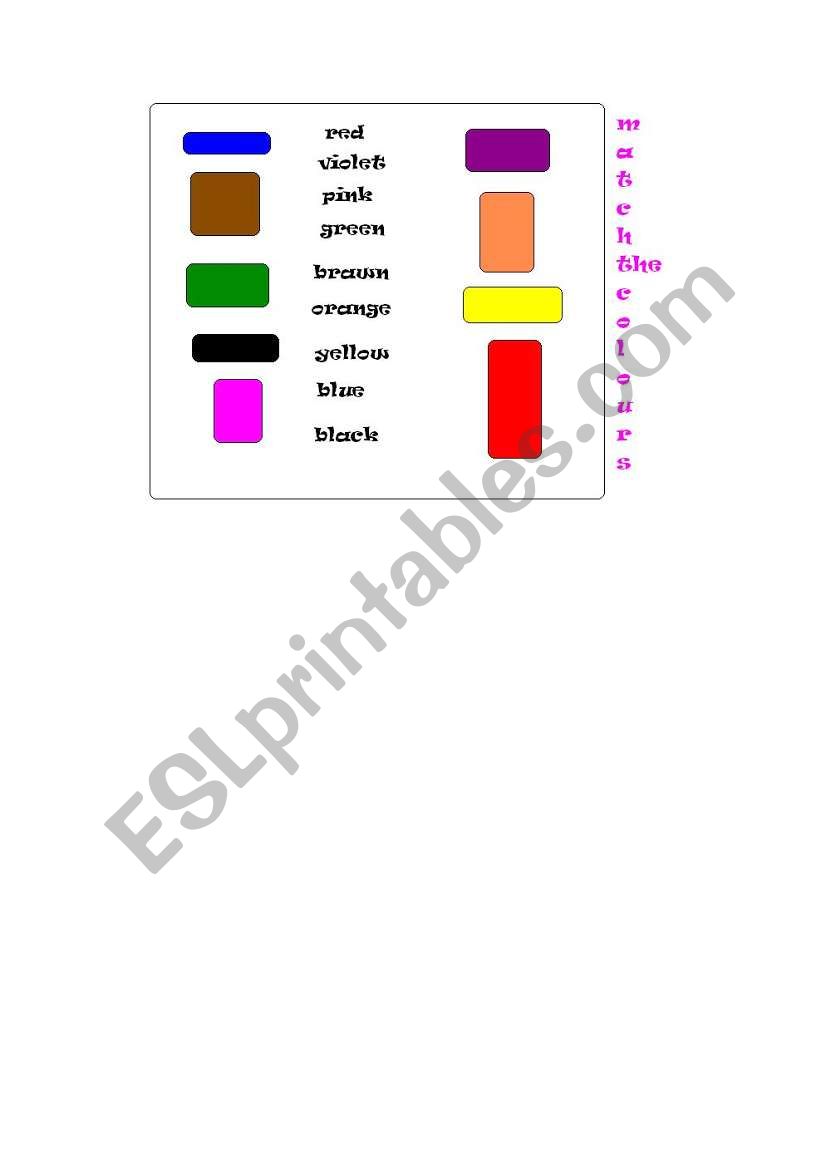 match the colours worksheet