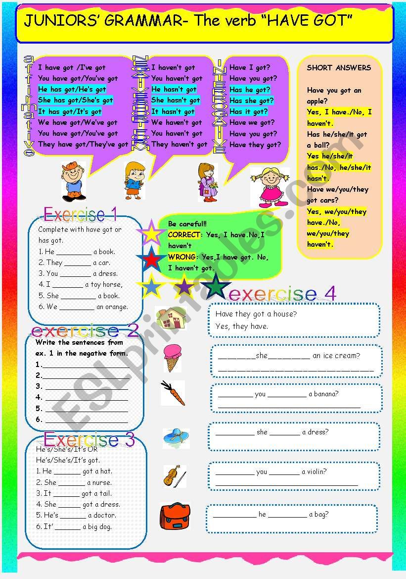 JUNIORSÂ´ GRAMMAR _THE VERB 