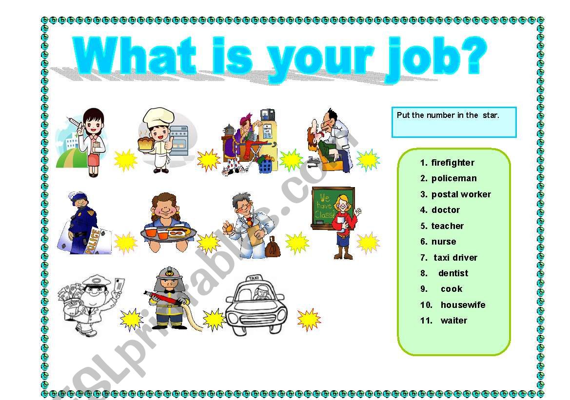 jobs( words matching) worksheet