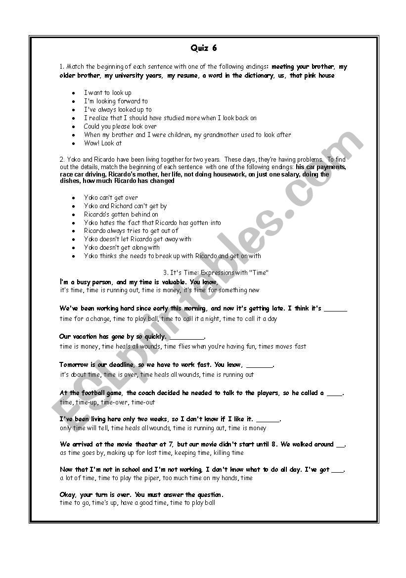 Quiz 6-10 worksheet