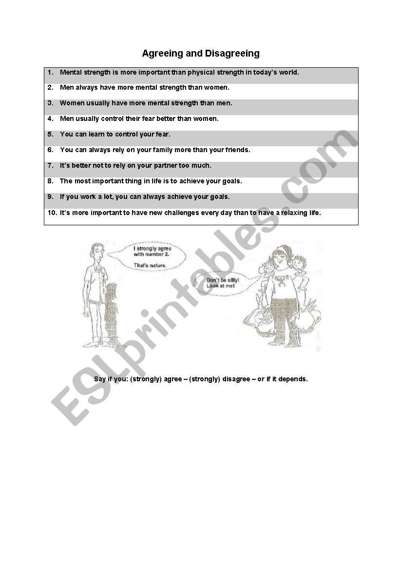 Men and Women (Differences) - agreeing and disagreeing