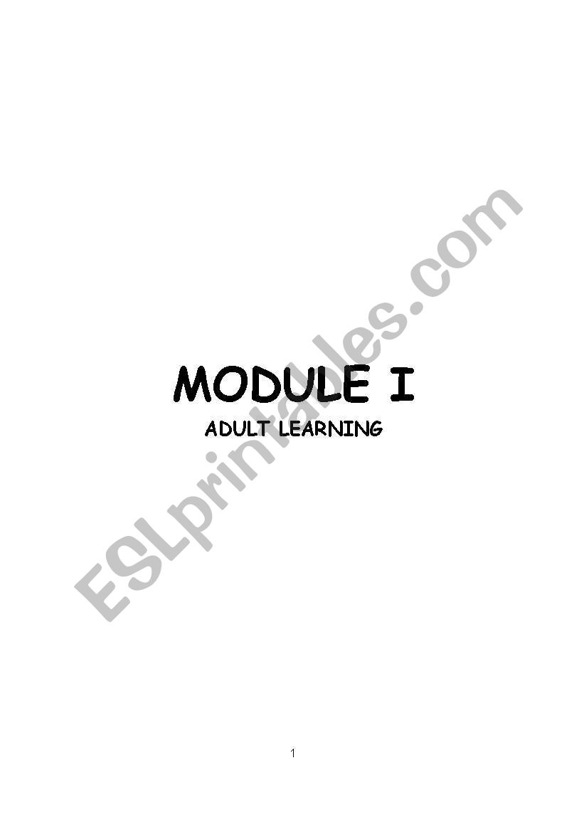 adult learning worksheet
