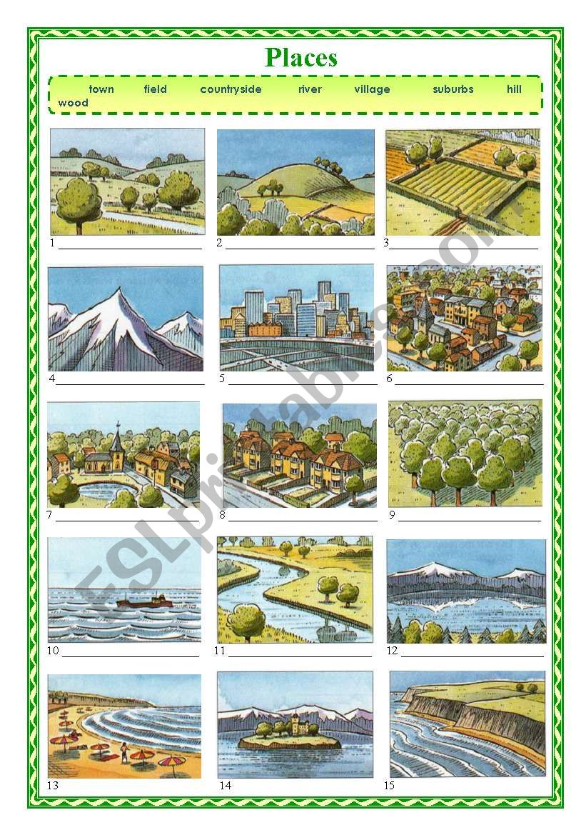 Places worksheet