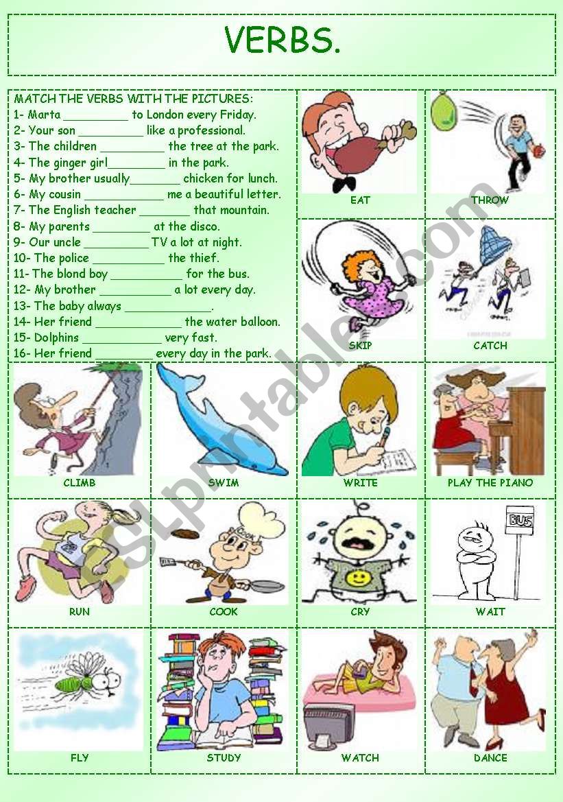 Verbs worksheet