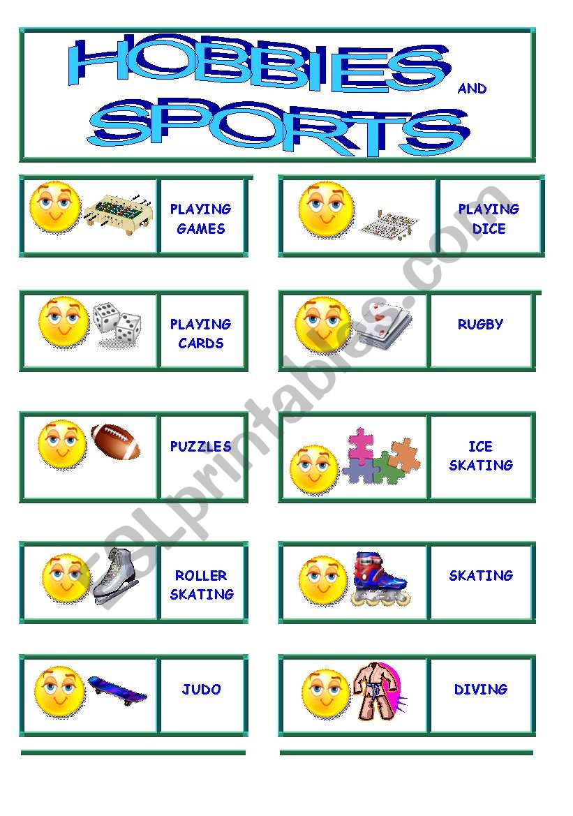 Hobbies and sports dominoes !!!!!!!!! 4/8