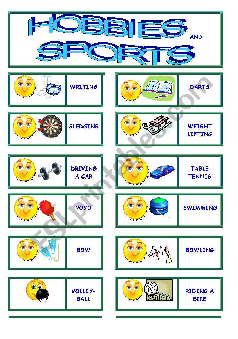 Hobbies and sports dominoes !!!!!!!!! 5/8