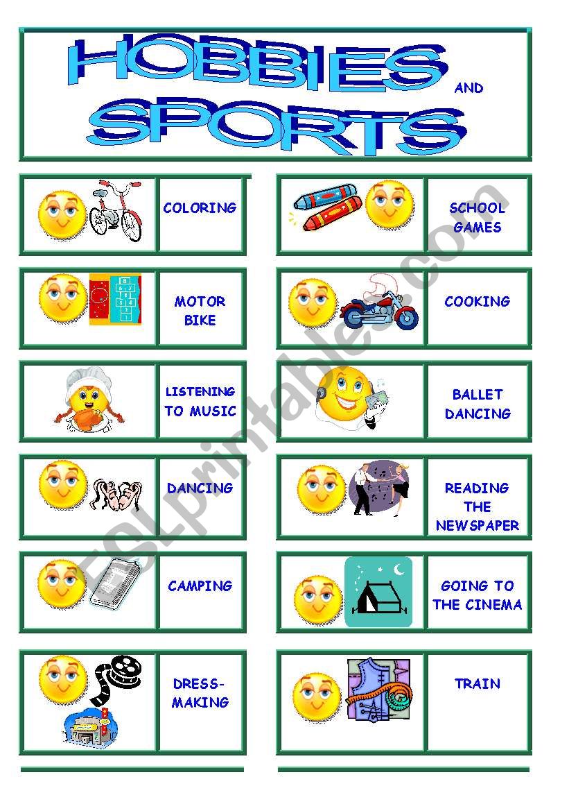 Hobbies and sports dominoes !!!!!!!!! 68