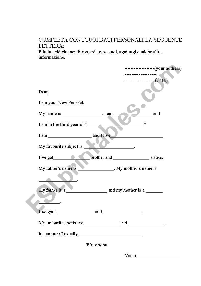 letter worksheet