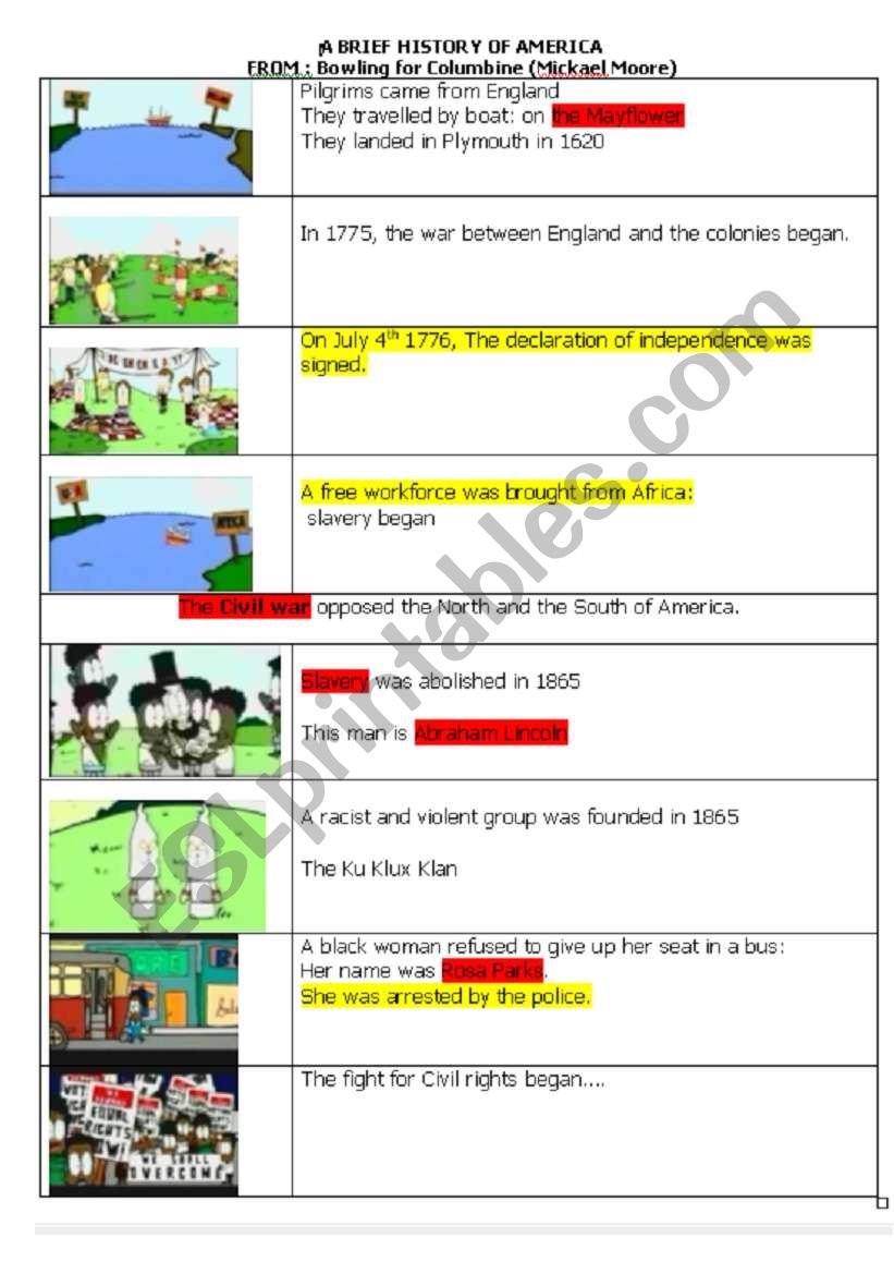 bowling for columbine answer key