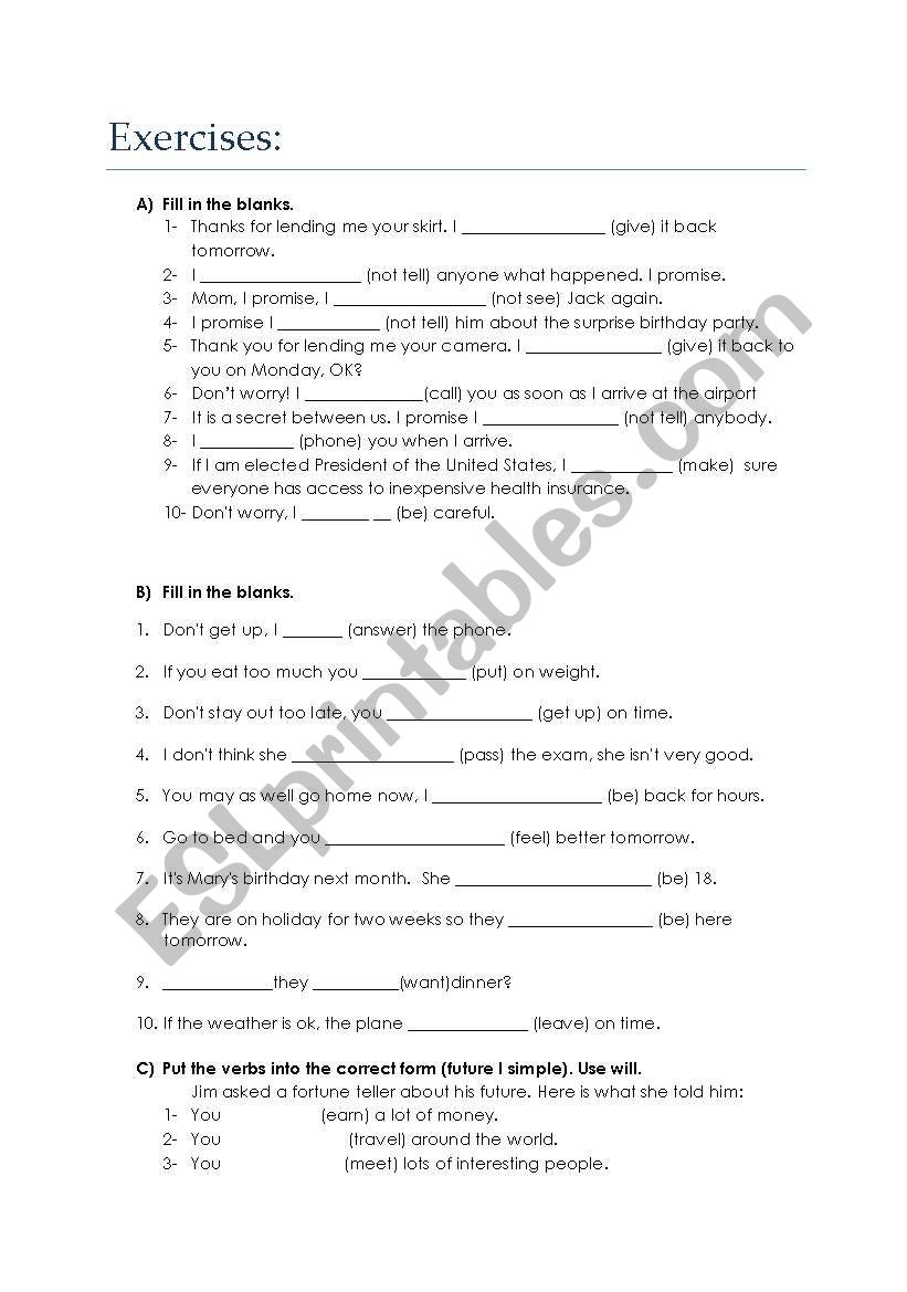 will worksheet