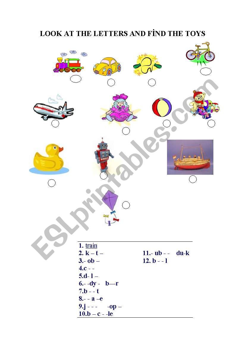 toys worksheet