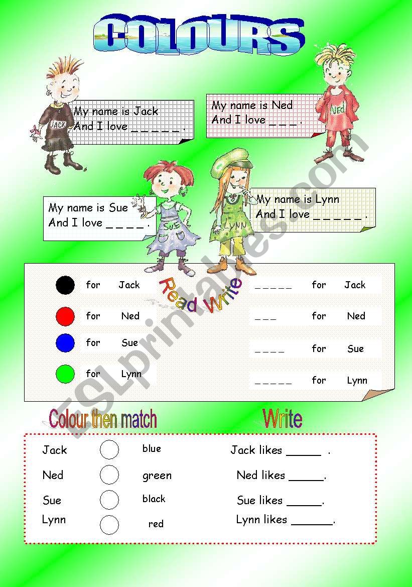 COLOURS worksheet