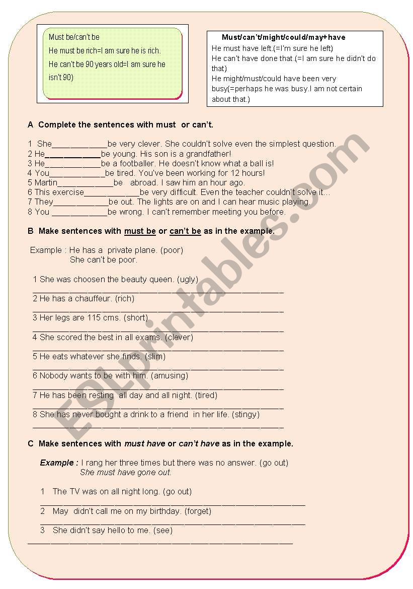 DEDUCTION AND SPECULATION worksheet