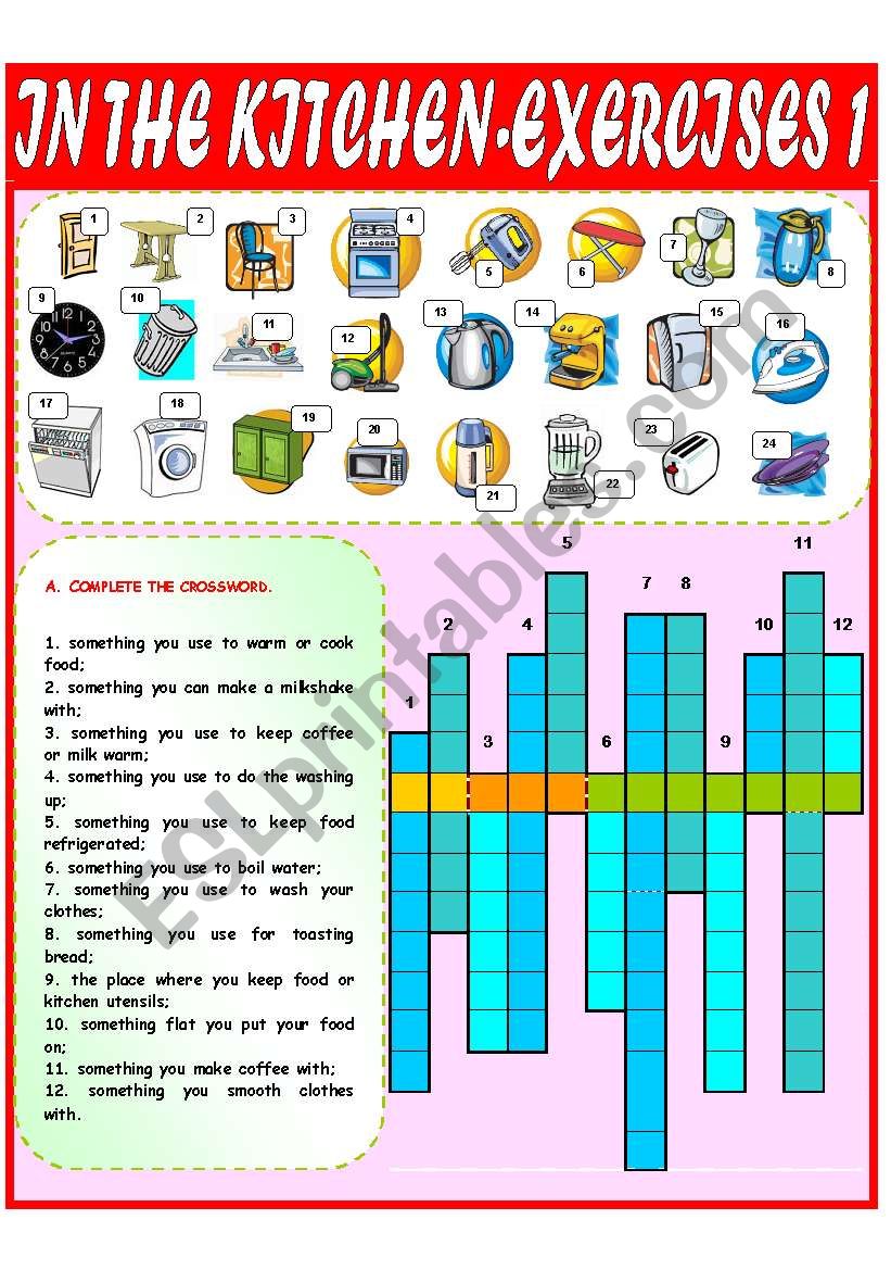 In the kitchen - exercises 1 worksheet