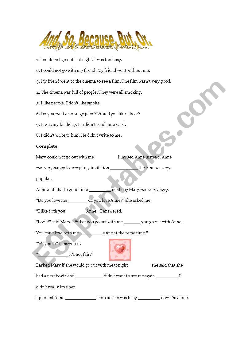 CONNECTORS worksheet