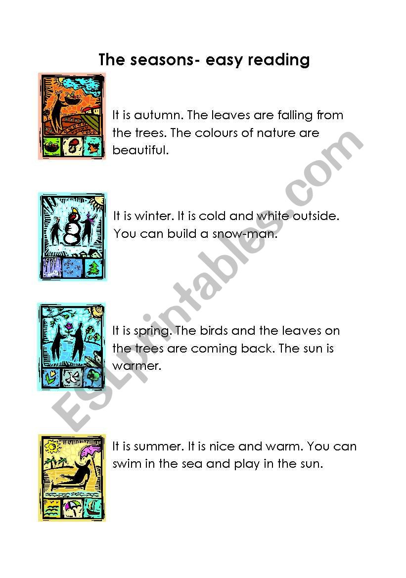 The seasons worksheet