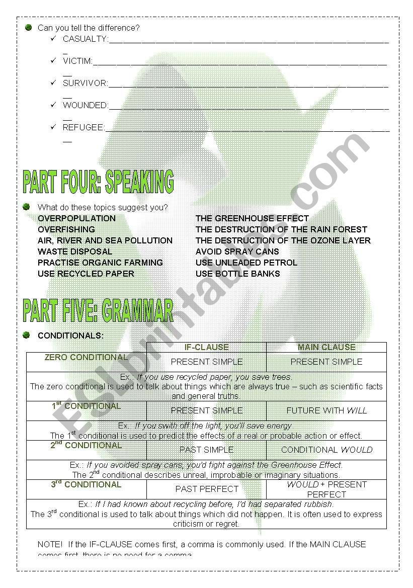 A GREENER WORLD_4 worksheet