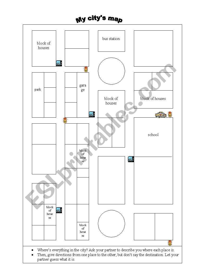 My city map worksheet