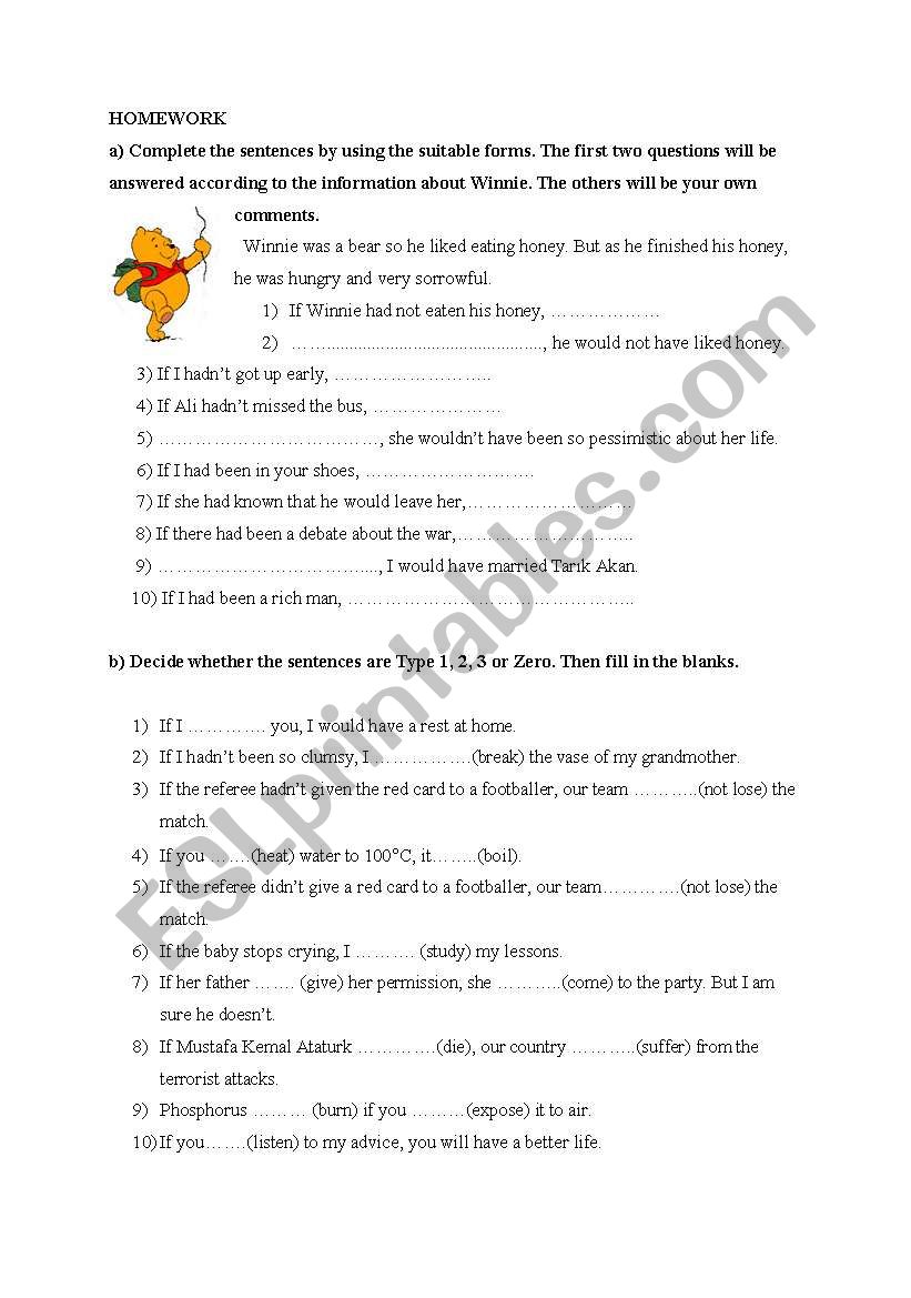 conditional type 3 worksheet