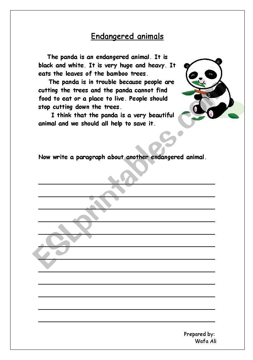 endangered animals worksheet