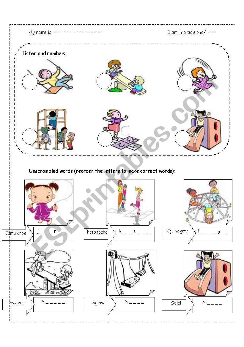 playgroupnd worksheet