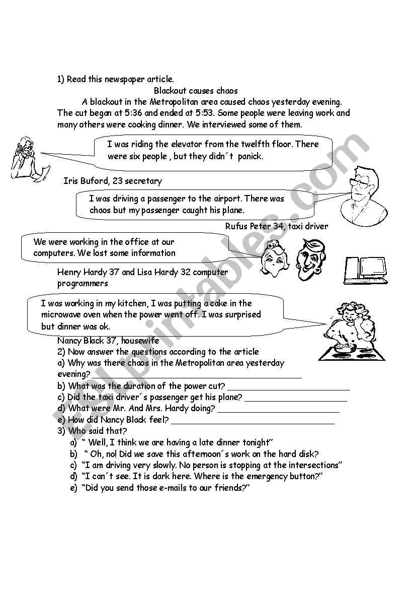 the blackout  worksheet