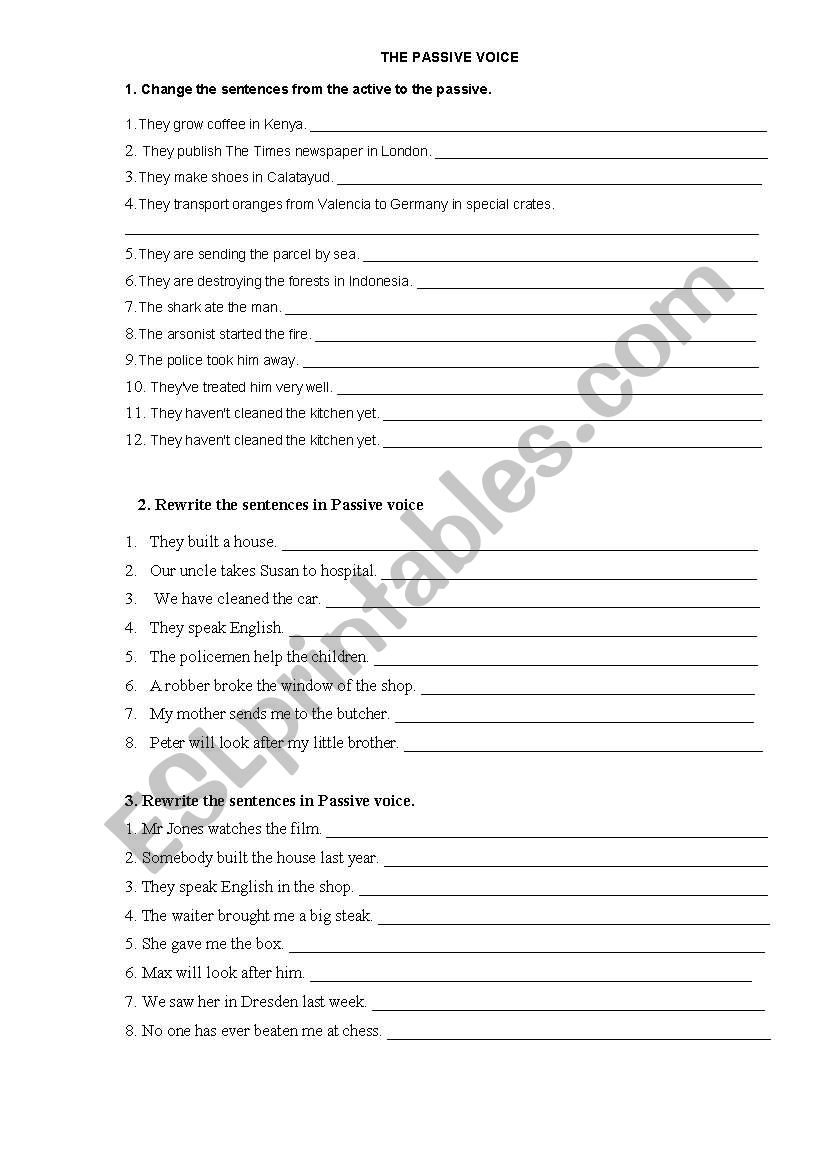 Passive Voice worksheet