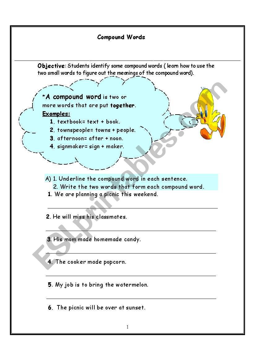 compound words worksheet