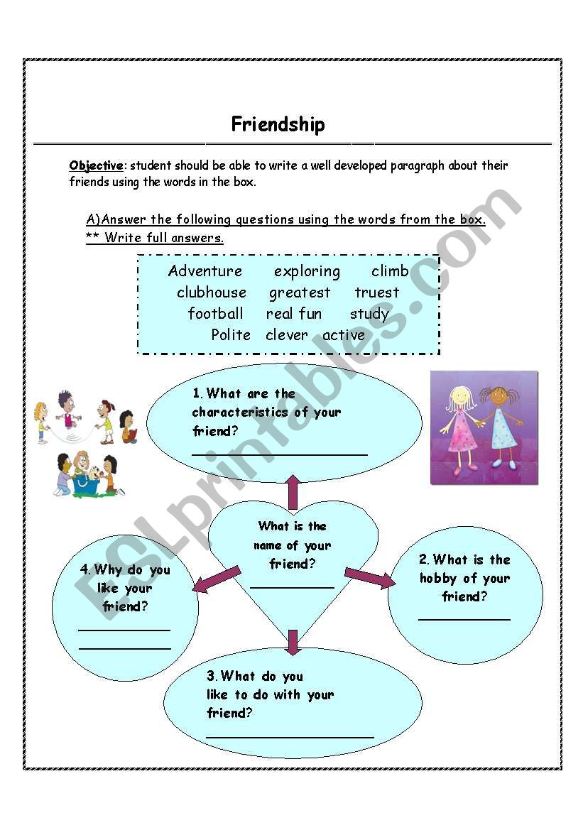 friendship worksheet